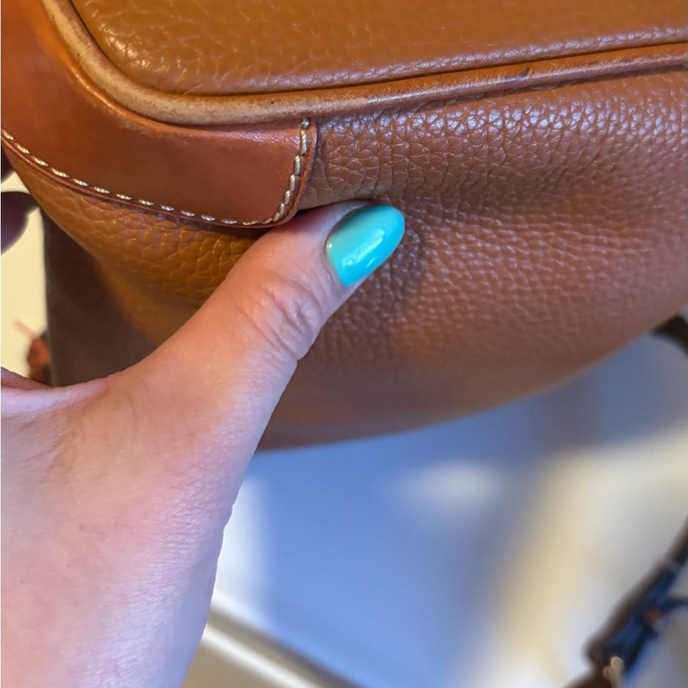 Dooney & Bourke Brown Leather Messenger Bag - Picture 7 of 10